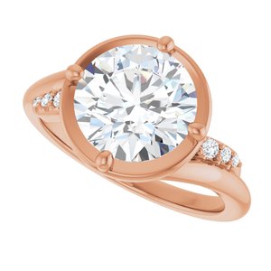 14K Rose Gold 9 mm Round Ring Mounting – image 8