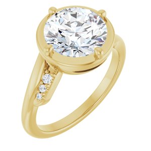 10K Yellow Gold 9 mm Round Ring Mounting