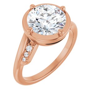 10K Rose Gold 9 mm Round Ring Mounting