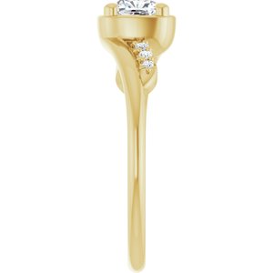 10K Yellow Gold 5x5 mm Cushion Ring Mounting – image 7