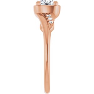 18K Rose Gold 5x5 mm Cushion Ring Mounting – image 7