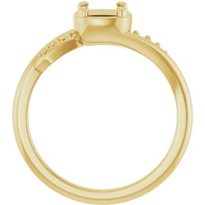 14K Yellow Gold 5x5 mm Cushion Ring Mounting – image 4
