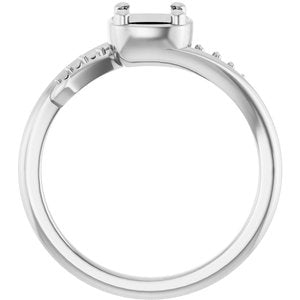 Platinum 5x5 mm Cushion Ring Mounting – image 4