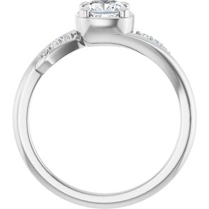 Continuum Sterling Silver 5x5 mm Cushion Ring Mounting – image 3