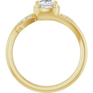 14K Yellow Gold 5x5 mm Cushion Ring Mounting – image 3
