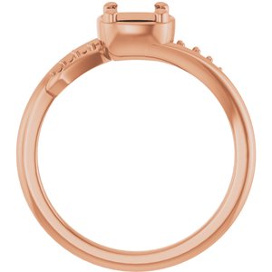 14K Rose Gold 5x5 mm Cushion Ring Mounting – image 4