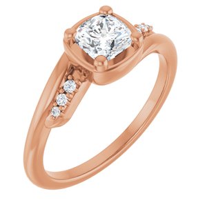 14K Rose Gold 5x5 mm Cushion Ring Mounting