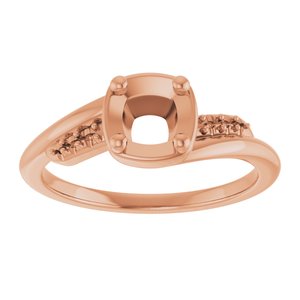 18K Rose Gold 5x5 mm Cushion Ring Mounting – image 6