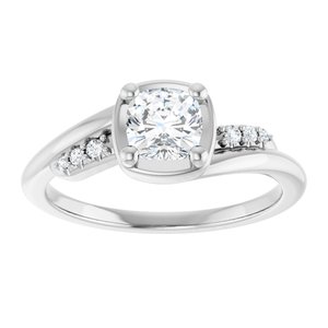 Continuum Sterling Silver 5x5 mm Cushion Ring Mounting – image 5