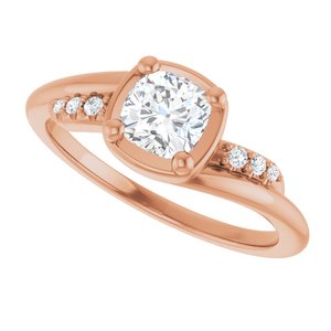 18K Rose Gold 5x5 mm Cushion Ring Mounting – image 8