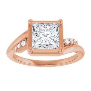 10K Rose Gold 6.5x6.5 mm Square Ring Mounting – image 5