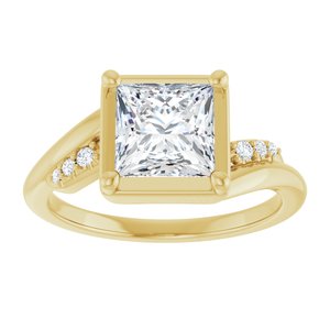 10K Yellow Gold 6.5x6.5 mm Square Ring Mounting – image 5
