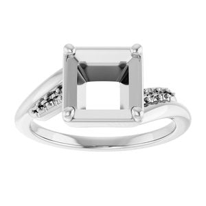 Sterling Silver 6.5x6.5 mm Square Ring Mounting – image 6