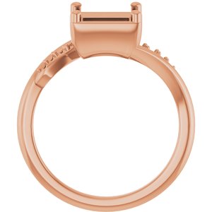 10K Rose Gold 6.5x6.5 mm Square Ring Mounting – image 4