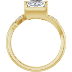 14K Yellow Gold 6.5x6.5 mm Square Ring Mounting – image 3