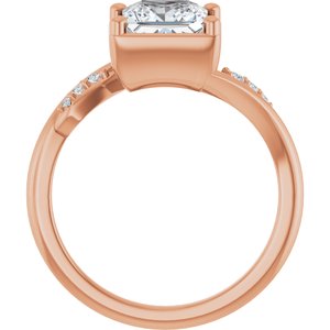 18K Rose Gold 6.5x6.5 mm Square Ring Mounting – image 3