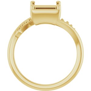 18K Yellow Gold 6.5x6.5 mm Square Ring Mounting – image 4
