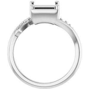 18K White Gold 6.5x6.5 mm Square Ring Mounting – image 4