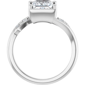 14K X1 White Gold 6.5x6.5 mm Square Ring Mounting – image 3