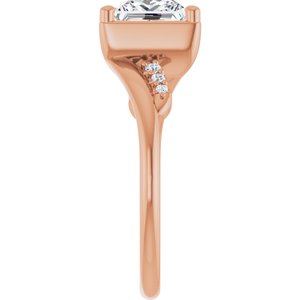 10K Rose Gold 6.5x6.5 mm Square Ring Mounting – image 7