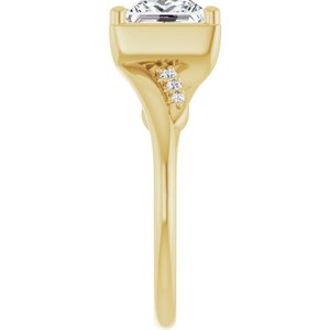 18K Yellow Gold 6.5x6.5 mm Square Ring Mounting – image 7