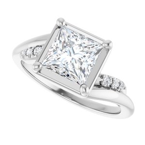Sterling Silver 6.5x6.5 mm Square Ring Mounting – image 8