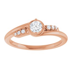18K Rose Gold 3.75 mm Round Ring Mounting – image 5