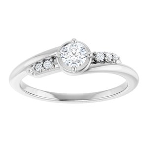 14K X1 White Gold 3.75 mm Round Ring Mounting – image 5