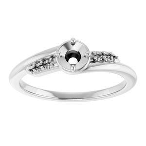 14K X1 White Gold 3.75 mm Round Ring Mounting – image 6