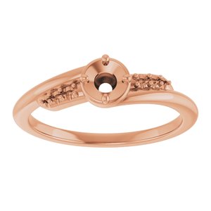 18K Rose Gold 3.75 mm Round Ring Mounting – image 6