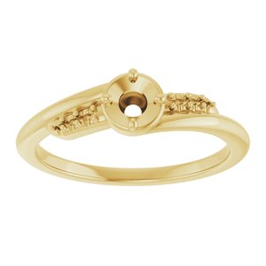 18K Yellow Gold 3.75 mm Round Ring Mounting – image 6