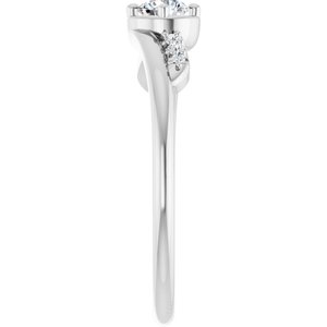 10K White Gold 3.75 mm Round Ring Mounting – image 7