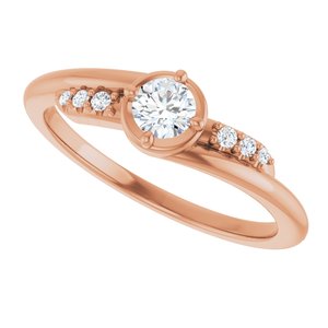 10K Rose Gold 3.75 mm Round Ring Mounting – image 8