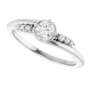 18K White Gold 3.75 mm Round Ring Mounting – image 8