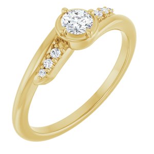 14K Yellow Gold 3.75 mm Round Ring Mounting
