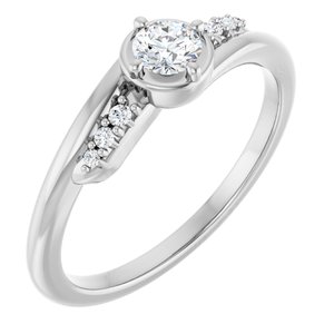 10K White Gold 3.75 mm Round Ring Mounting