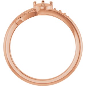 10K Rose Gold 3.75 mm Round Ring Mounting – image 4