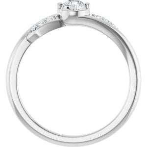 18K White Gold 3.75 mm Round Ring Mounting – image 3