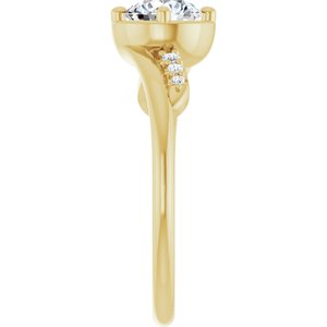 10K Yellow Gold 5.8 mm Round Ring Mounting – image 7