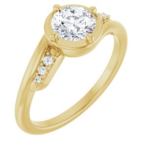 18K Yellow Gold 5.8 mm Round Ring Mounting