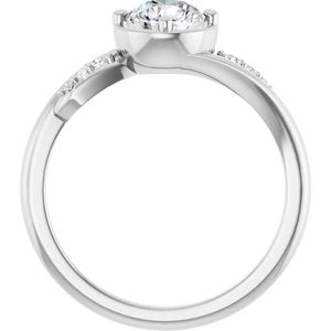 14K White Gold 5.8 mm Round Ring Mounting – image 3