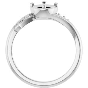 10K White Gold 5.8 mm Round Ring Mounting – image 4