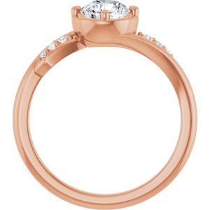 14K Rose Gold 5.8 mm Round Ring Mounting – image 3