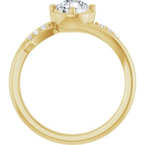 10K Yellow Gold 5.8 mm Round Ring Mounting – image 3