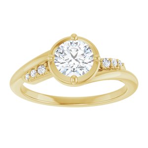 14K Yellow Gold 5.8 mm Round Ring Mounting – image 5