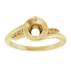18K Yellow Gold 5.8 mm Round Ring Mounting – image 6