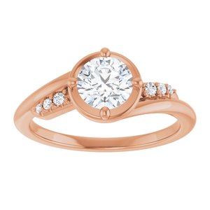 18K Rose Gold 5.8 mm Round Ring Mounting – image 5