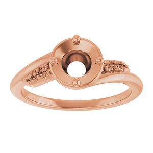 14K Rose Gold 5.8 mm Round Ring Mounting – image 6