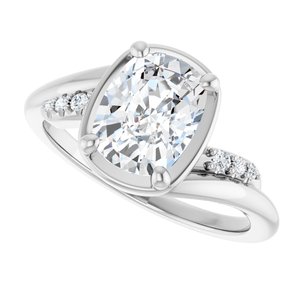 Continuum Sterling Silver 8.5x6.5 mm Elongated Cushion Ring Mounting – image 8