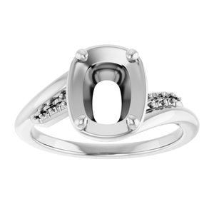 Continuum Sterling Silver 8.5x6.5 mm Elongated Cushion Ring Mounting – image 6